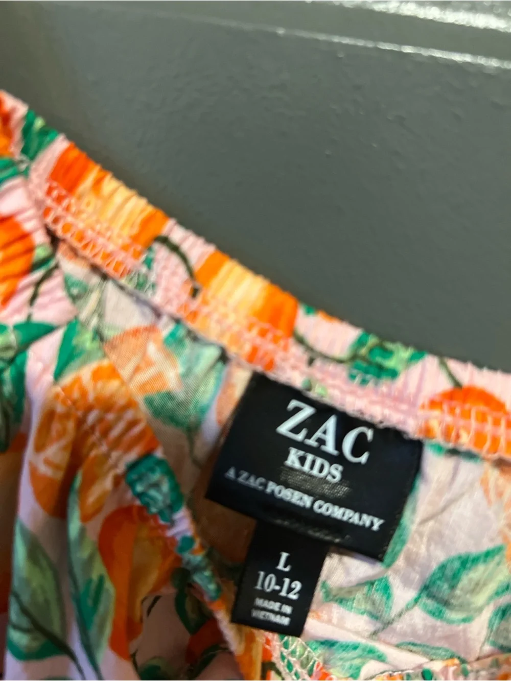 Girls' Orange Citrus Print Summer Dress Size L 10-12